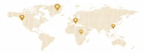 Dotted gold world map